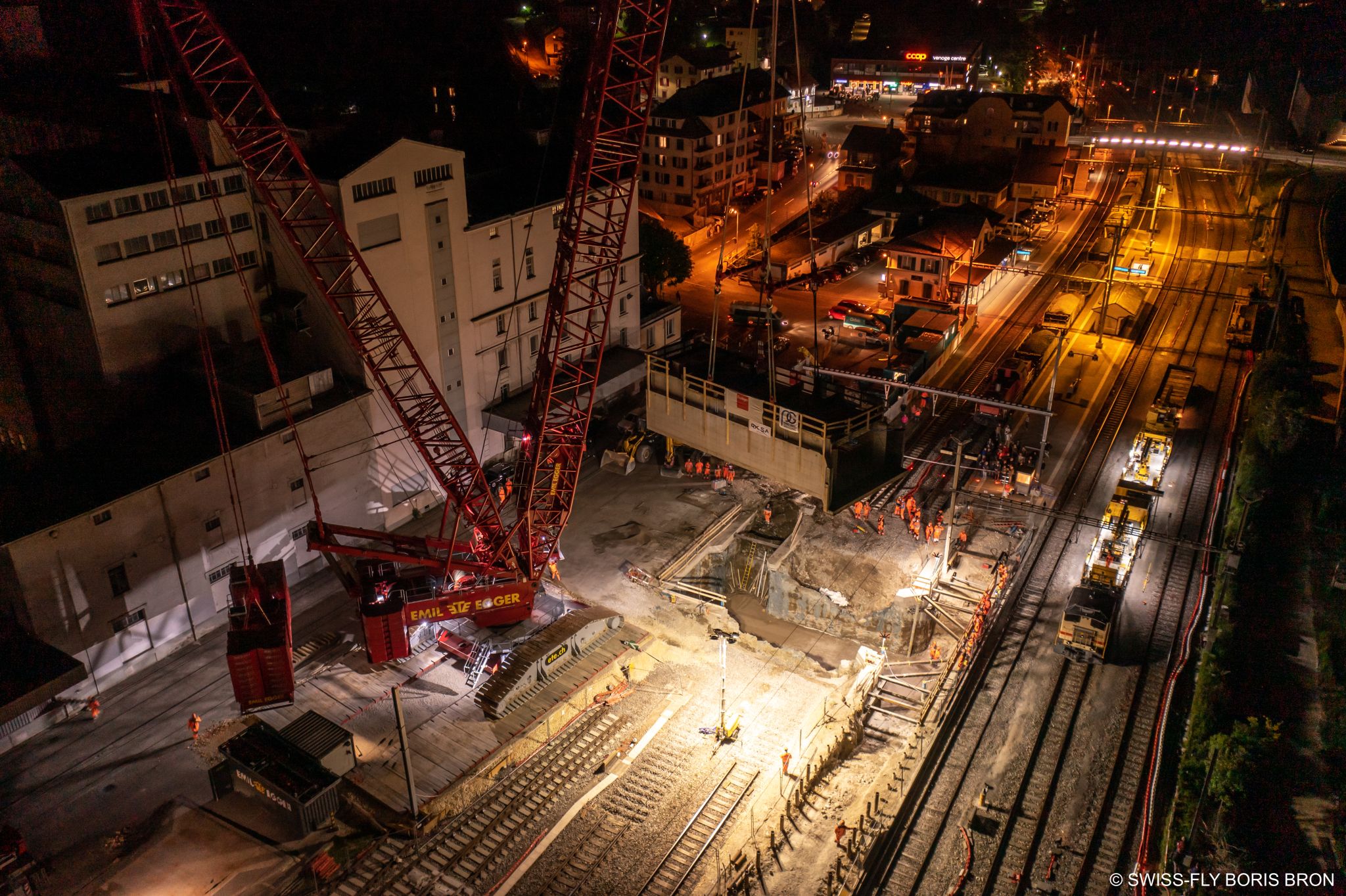 Cossonay_Drone, pose PI avec grue