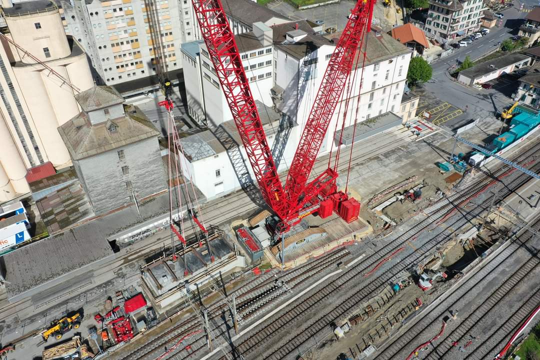 Cossonay_Drone, pose PI avec grue